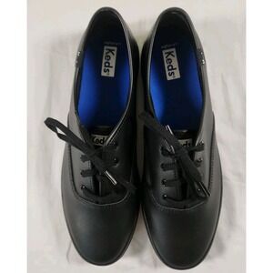 Keds Champion Originals Womens Size 9.5 Black Walking Leather Shoes Sneakers New